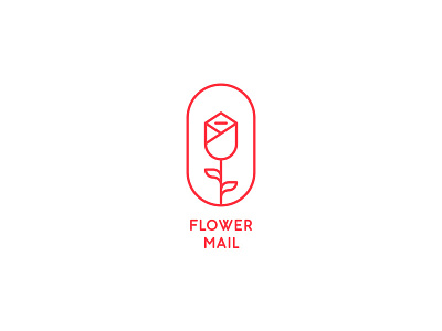 Flower Mail clean delivery floristics flower letter logo logos love mail sale shop