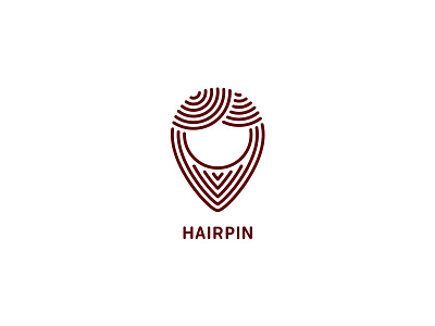 Hair Pin beauty clean hair hairdressing head location logo logotype map pin salon style