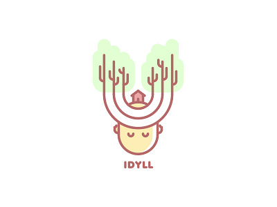 Idyll Logo - Day 2 clean ecology face forest head house idyll logo nature real estate relaxation tree