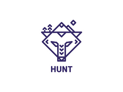 Hunt Logo - Day 3 anger animal clean forest geometry hunt hunter logo monochrome mountain nature wolf