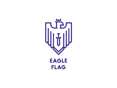 Eagle Flag Logo - Day 4 clean coat of arms crown eagle flag heraldry king knight logo monochrome sell sword