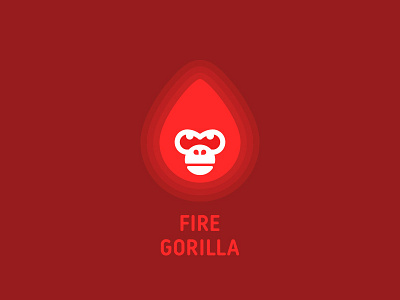 Fire Gorilla Logo - Day 13 aggression animal animals clean fire gorilla head hot jungle logo nature rage