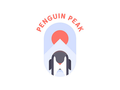 Penguin Peak Logo - Day 17 arctic baby bird clean flat ice kid logo mountain peak penguin