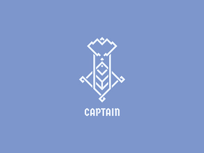 Captain Logo - Day 22 captain clean geometry leader line logo man outline pirate sailor ship voyage