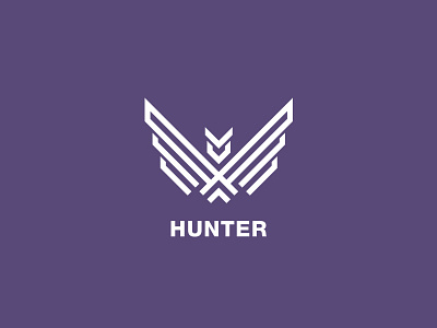 Hunter Logo - Day 28 attack bird clean hunter hunting knife line logo logos outline owl wing