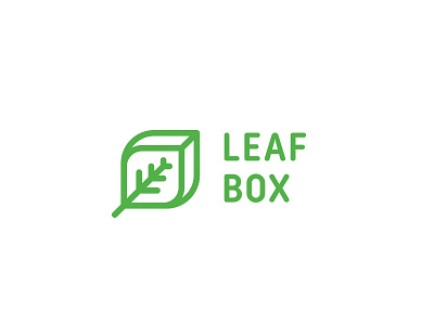 Leaf Box Logo - Day 30 box clean delivery eco ecology leaf line logistics logo logos monochrome outline