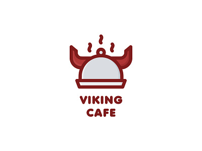 Viking Cafe Logo - Day 41 bull cafe clean food helmet line logo logos one day one logo outline restaurant viking