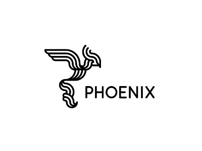 Phoenix Logo - Day 48 bird black gothic last sparks legend logo line logo monochrome one day one logo outline phoenix