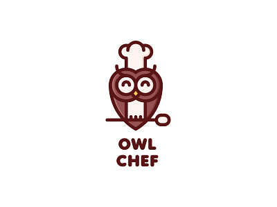 Owl Chef Logo - Day 55 cafe chef cook cooking last spark line logo mascot one day one logo owl restaurant training