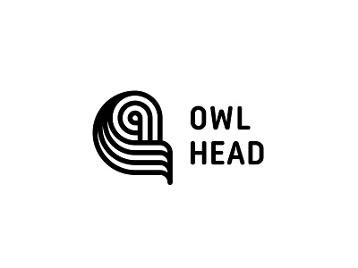 Owl Head Logo - Day 57 bird cartoon clean defender eye feather head hunter hunting last spark line mascot nature night one day one logo outline owl protection security weapon