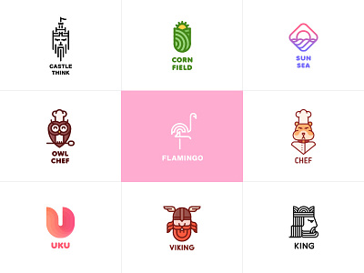 Best. One day. One logo. Month 2 best bird castle chef corn crown field flamingo hamster helmet king last spark logo logos one day one logo owl sea sun think viking