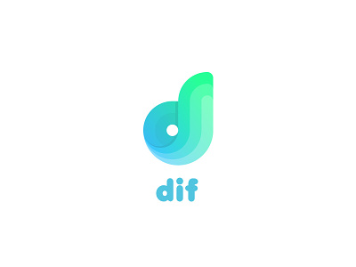 Dif Logo bright circle clean code coder color company d design developer development flexibility flexible gradient it last spark letter programmer service typography