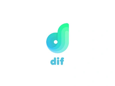 Dif Logo bright circle clean code coder color company d design developer development flexibility flexible gradient it last spark letter programmer service typography