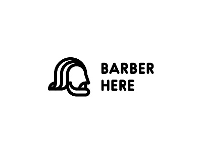 Barber Shop Logo - Day 63 barber beard beautiful beauty black hair hairstyle head last spark line lines man mustache one day one logo outline saloon shop strong style stylist