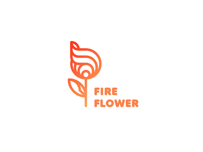 Fire Flower Logo - Day 64 beautiful beauty bonfire eco ecology fire flower hairdresser hairstyle last spark line logo nature one day one logo outline plant saloon sprout style stylist