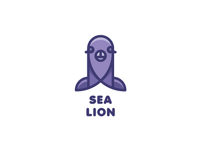 Sea Lion Logo - Day 74 animal animals cute fur illustration kid last spark line lines lion logo mascot nature ocean one day one logo outline river sea seal water