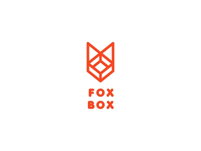 Fox Box Logo - Day 90 animal box courier delivery fox head last spark line location logo mascot move moving one day one logo outline real estate relocation shop store transportations