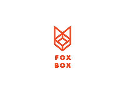 Fox Box Logo - Day 90 animal box courier delivery fox head last spark line location logo mascot move moving one day one logo outline real estate relocation shop store transportations