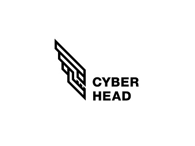 Cyber Head Logo - Day 92 bot brand cyber developer development game gamer head last spark line logo logos mascot one day one logo outline programmer robot sport team video