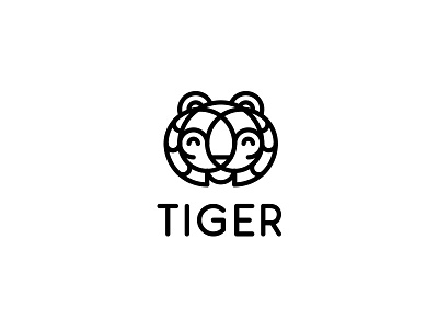 Tiger Logo - Day 103 animal brand cat cute geometry happy jungle last spark line logo logos mascot nature one day one logo outline sport tiger tourism travel wild