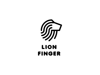 Lion Finger Logo - Day 104 animal app brand finger fingerprint last spark line lion lock login logo logos one day one logo outline power pride protection security smart strong