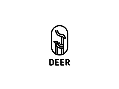 Deer Logo - Day 106 animal black brand deer eco ecology forrest green last spark leaf line lines logo logos mascot nature one day one logo outline strong tree