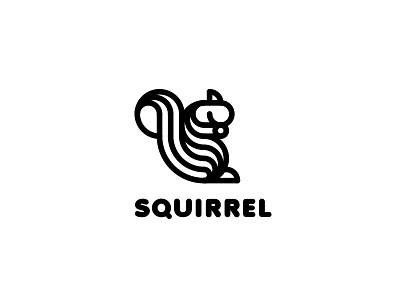 Squirrel Logo - Day 107 animal cafe camp camping eco fast food forest last spark line logo logos mascot nature nut one day one logo outline restaurant speed squirrel