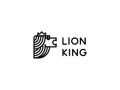 Lion King Logo - Day 108 animal brand crown head king lastspark law leader lion logo logos monochrome one day one logo outline pride protection security service victory winner