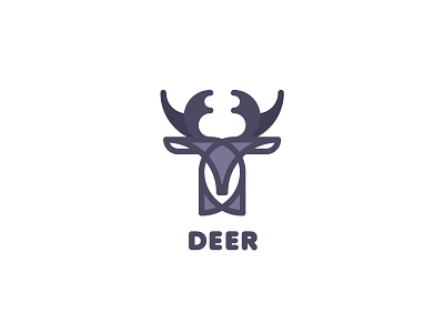 Deer Logo animal camp camping deer forrest geometric geometry horn hunt hunter hunting line logo logos outline reindeer