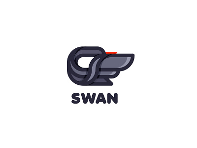 Black Swan Logo animal bird black black swan brand branding identity lastspark line logo logotype mark nature outline swan wing