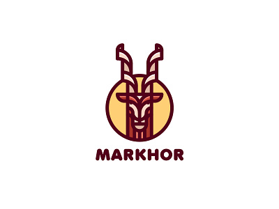 Markhor Logo animal brand branding goat head horn illustration label logo logotype mark markhor mart mountain nature ram sheep strong