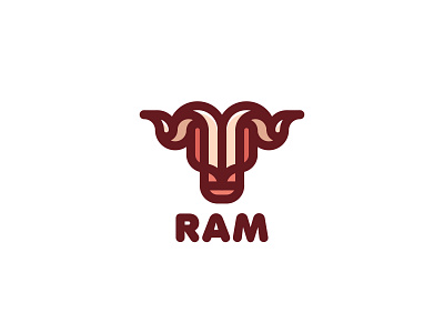 Ram Logo animal brand branding goat head horn illustration label logo logotype mark mountain nature ram sheep strong