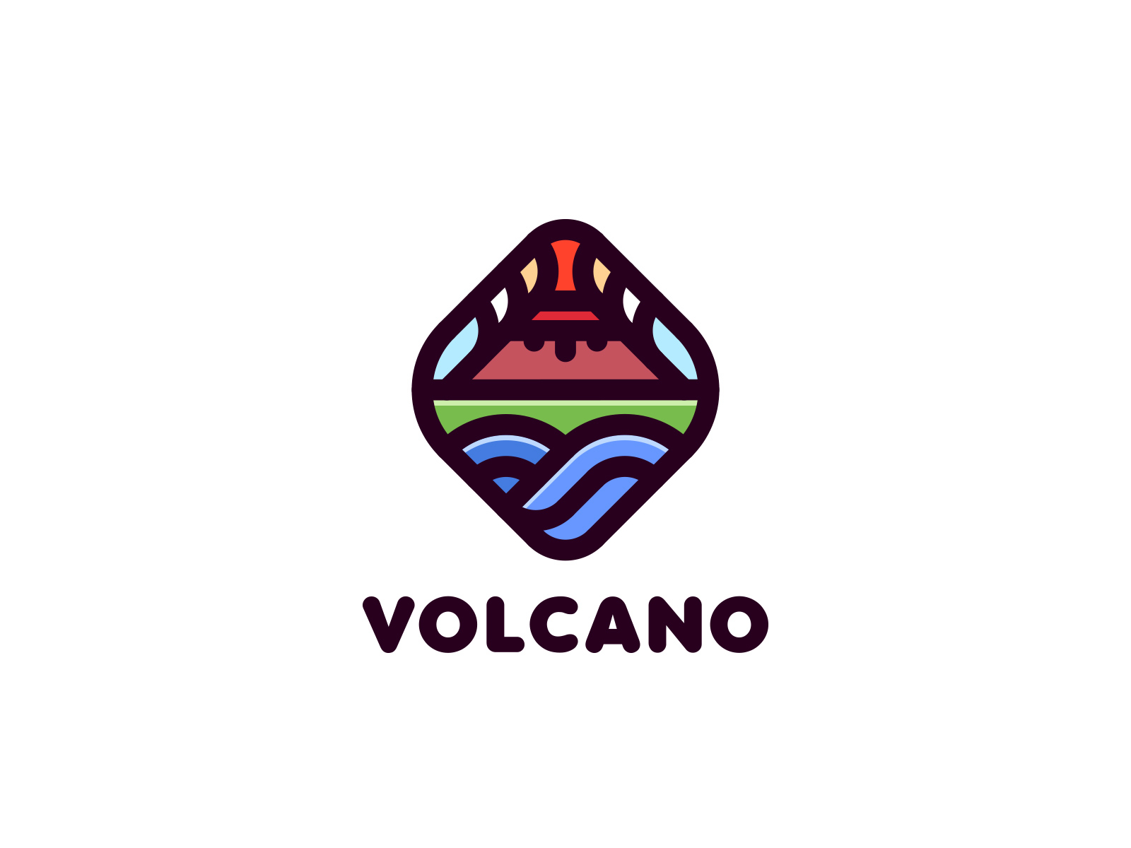 Volcano Logo Simple Style Stock Vector Illustration Of Geology