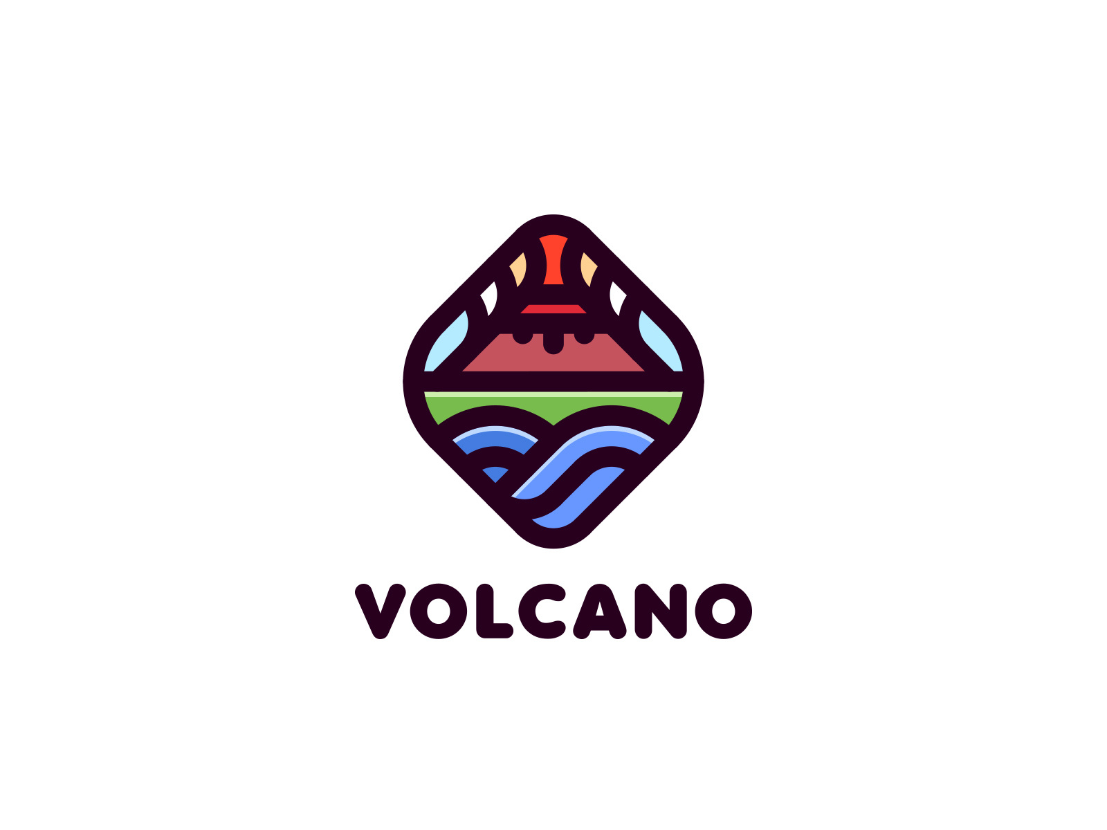 Volcano Logo by Nikita Golubev on Dribbble