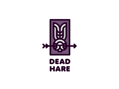 Dead Hare Logo animal arrow bow dead death ears eyes hare head hunt hunter hunting killing line logo logotype nature outline rabbit skull