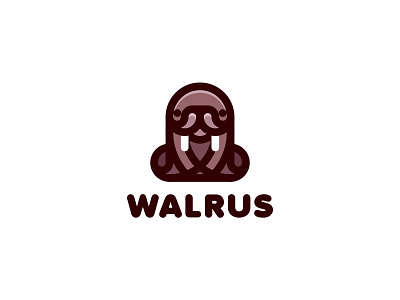 Walrus Logo animal brand branding fangs fur seal illustration label lastspark line logo logotype mark ocean outline sea sea cow sea horse walrus