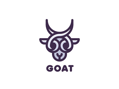 Goat Logo animal brand branding goat head horn horns illustration label lastspark line logo logotype mark outline ram
