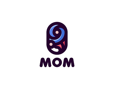 Mom Logo baby brand branding child children illustration kid label lastspark line logo logotype mark mom mother outline woman