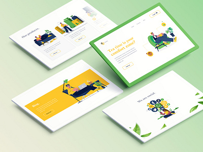 Tea Time design digital illustration shop tea ui ux