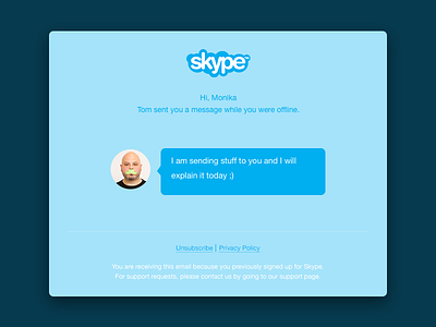 Mail Confirmation confirmation mail skype ui