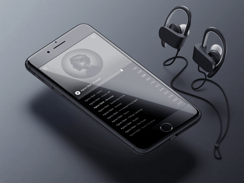 Music Player design digital ios mobile music player ui ux