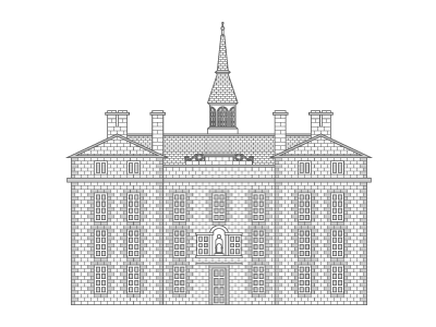 Robert Gordon's College building illustration minimal modernist vector