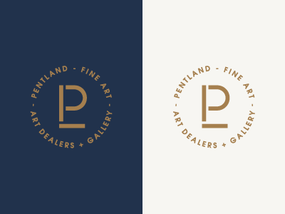 Pentland art dealer art gallery branding design exhibition gallery identity logo monogram pentland scotland
