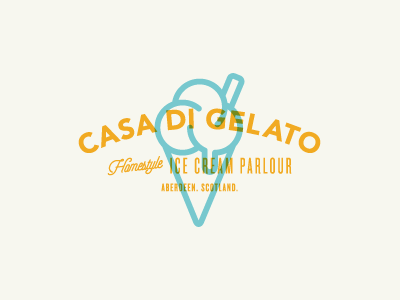 Casa Di Gelato americana branding gelato hipster ice cream icon identity illustration italian logo summer typography