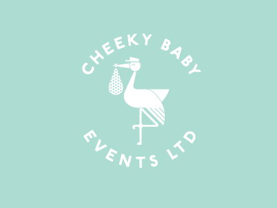 Cheeky Baby Events branding identity illustration logo minimal stork vector