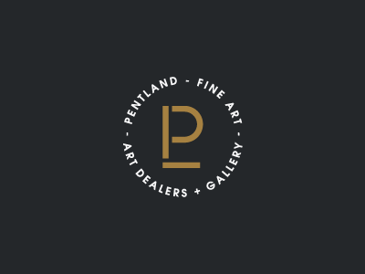 Pentland Fine Art art gallery branding design fine art gallery icon identity logo monogram