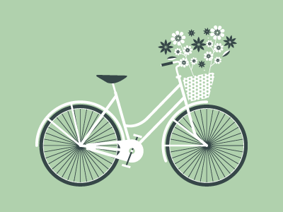 A Vintage Tea Party Bicycle bicycle bike design flowers illustration vector vintage vintage bicycle