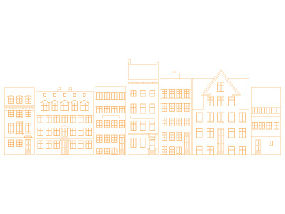 Houses buildings. outlines houses illustration nordic scandinavia