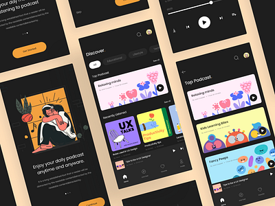 Podcast App app appmobile design mobile podcast ui uiux ux