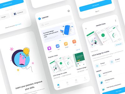 E Course App app appmobile branding design mobile ui uiux ux